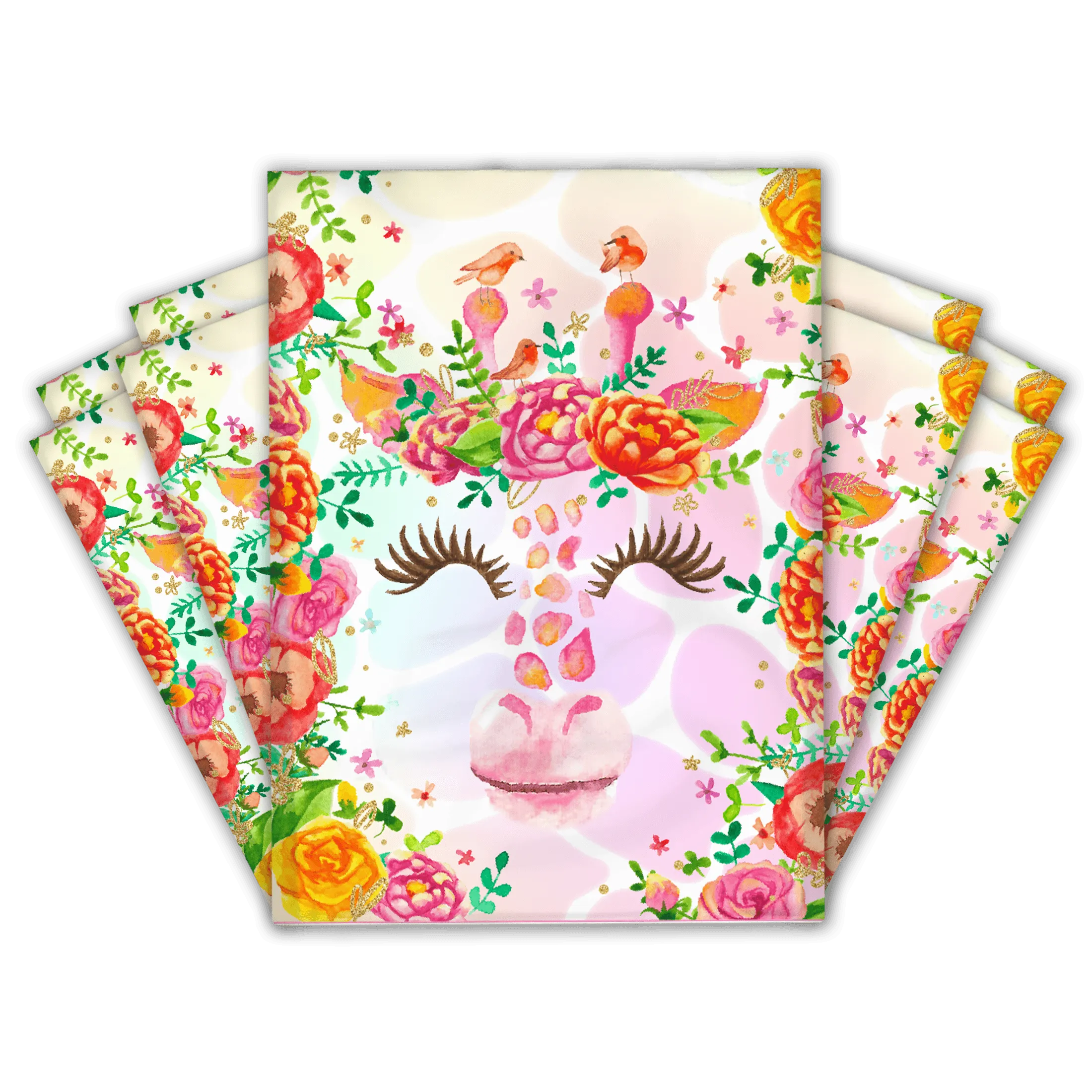 10x13 Floral Giraffe Designer Poly Mailers Shipping Envelopes Premium Printed Bags