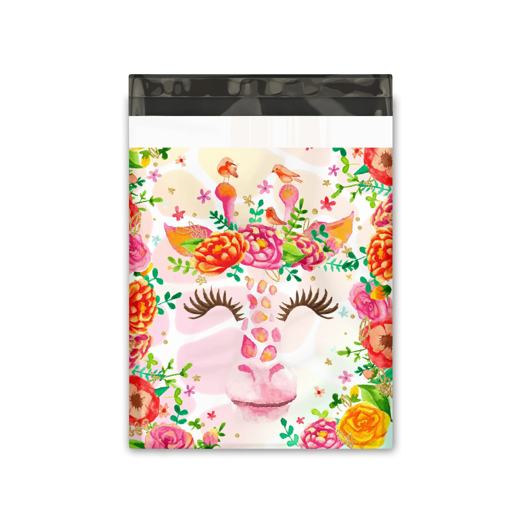 10x13 Floral Giraffe Designer Poly Mailers Shipping Envelopes Premium Printed Bags