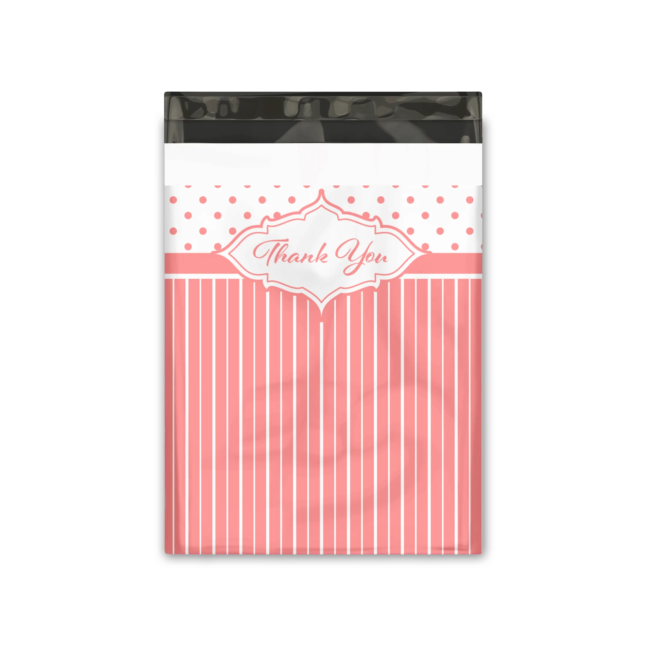 10x13 Pink Thank You Stripes Polka Dots & Chevron Poly Mailers Shipping Envelopes Premium Printed Bags