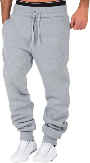 Big and Tall Sweatpants for Men Men's Heavyweight Fleece Cargo Sweatpants Elastic Waist Drawstring Athletic Trousers