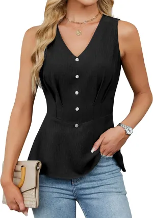 Blooming Jelly Womens Tank Top Summer Outfits Sleeveless Dressy Casual Blouses V Neck Work Shirts 2025 Trendy