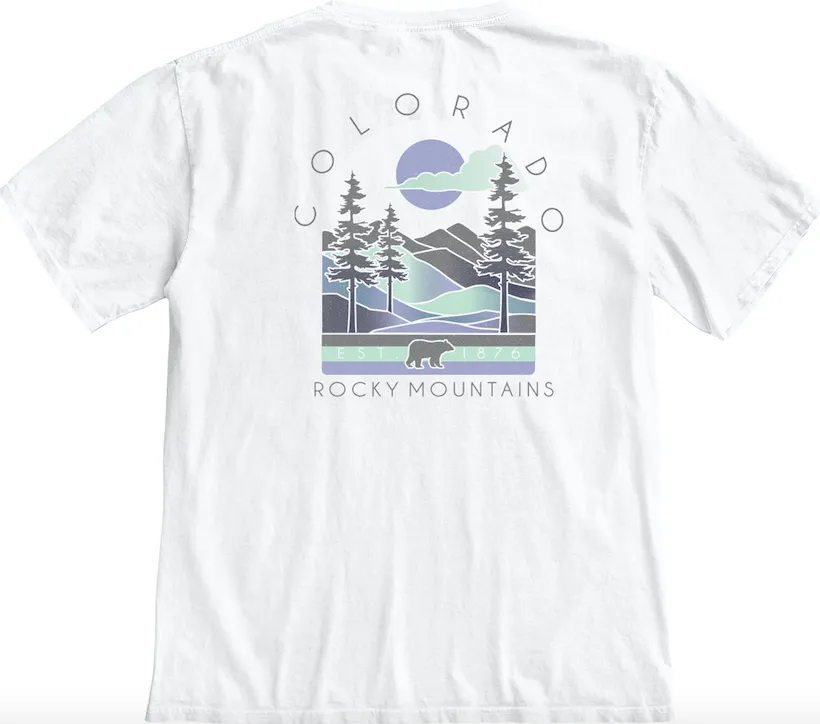 Calmly Mountains Colorado Short Sleeve T-Shirt