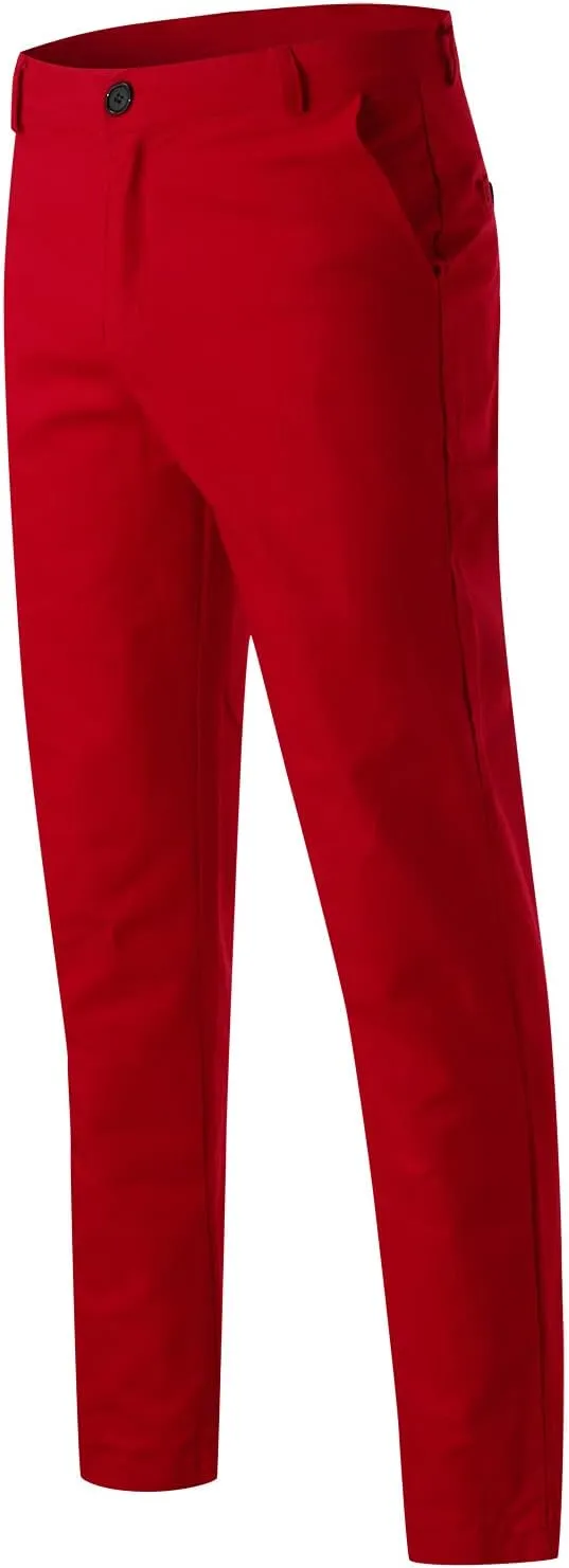 Cargo Pants for Men, Slim Fit Full Length Trousers, Casual Solid Mid Waist Pocket Fashion Workout Pants Streetwear