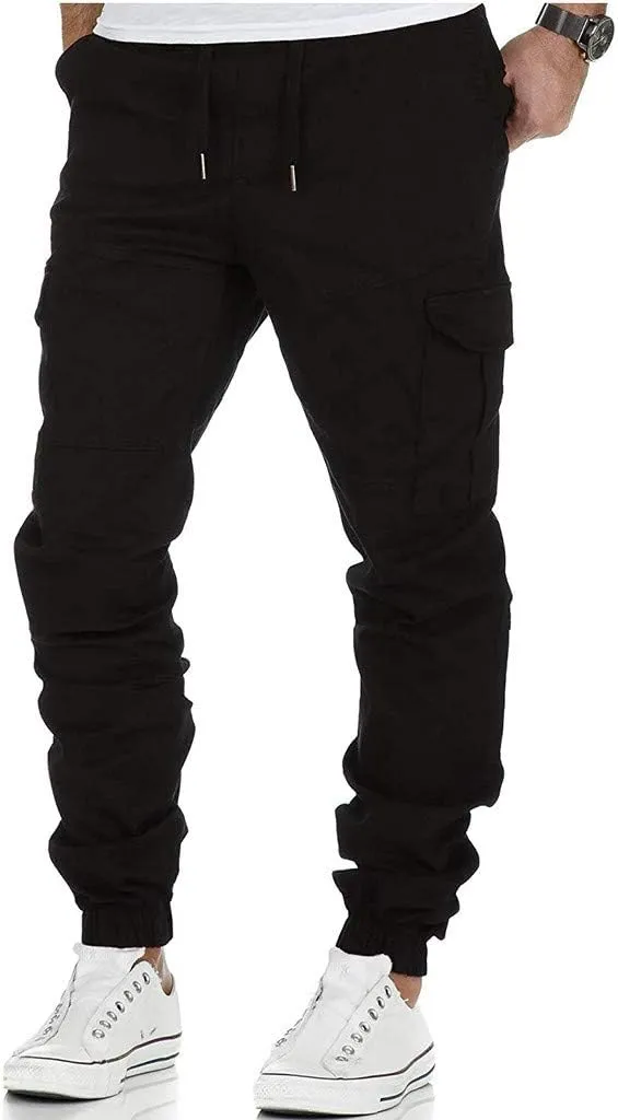 Cargo Pants for Men Work Men's Cargo Pants Big and Tall Men's Elastic Waist Work Pants Loose Fit Lightweight Workwear