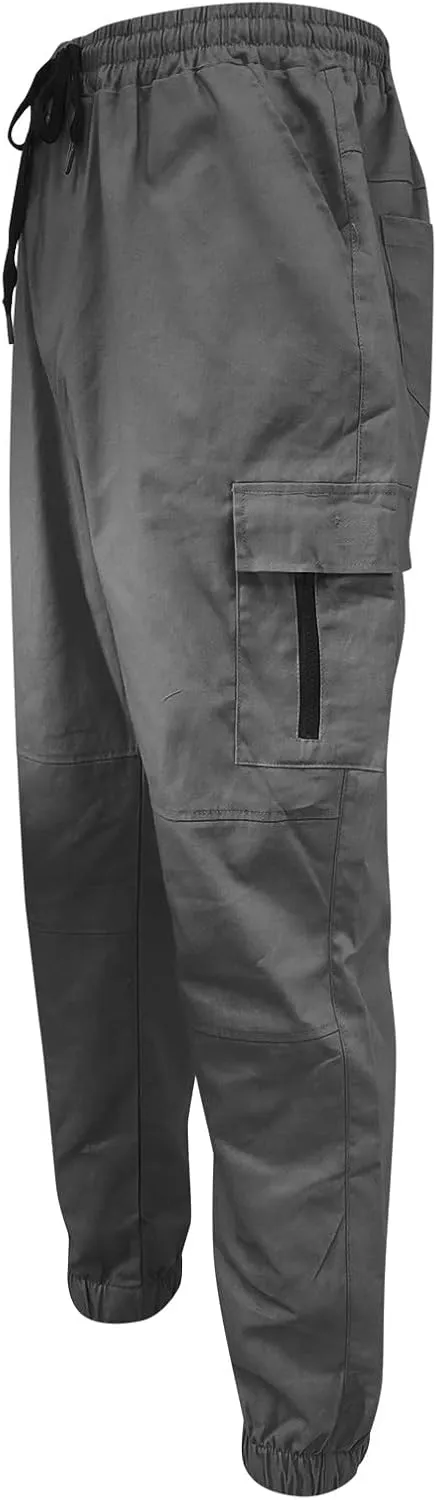 Cargo Pants for Men Work Work Pants Wild Drawstring Sports Jogger with Pockets Long Pants Men's Slim Fit Gym Running