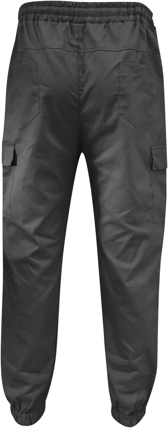 Cargo Pants for Men Work Work Pants Wild Drawstring Sports Jogger with Pockets Long Pants Men's Slim Fit Gym Running