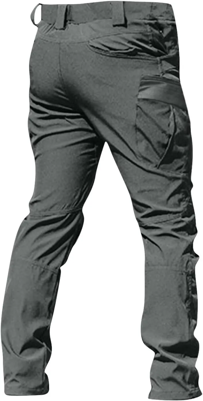 Cargo Pants Men Big and Tall Multi Pockets Jogger Pants Loose Fit Ripstop Hiking Tactic Straight Leg Trousers