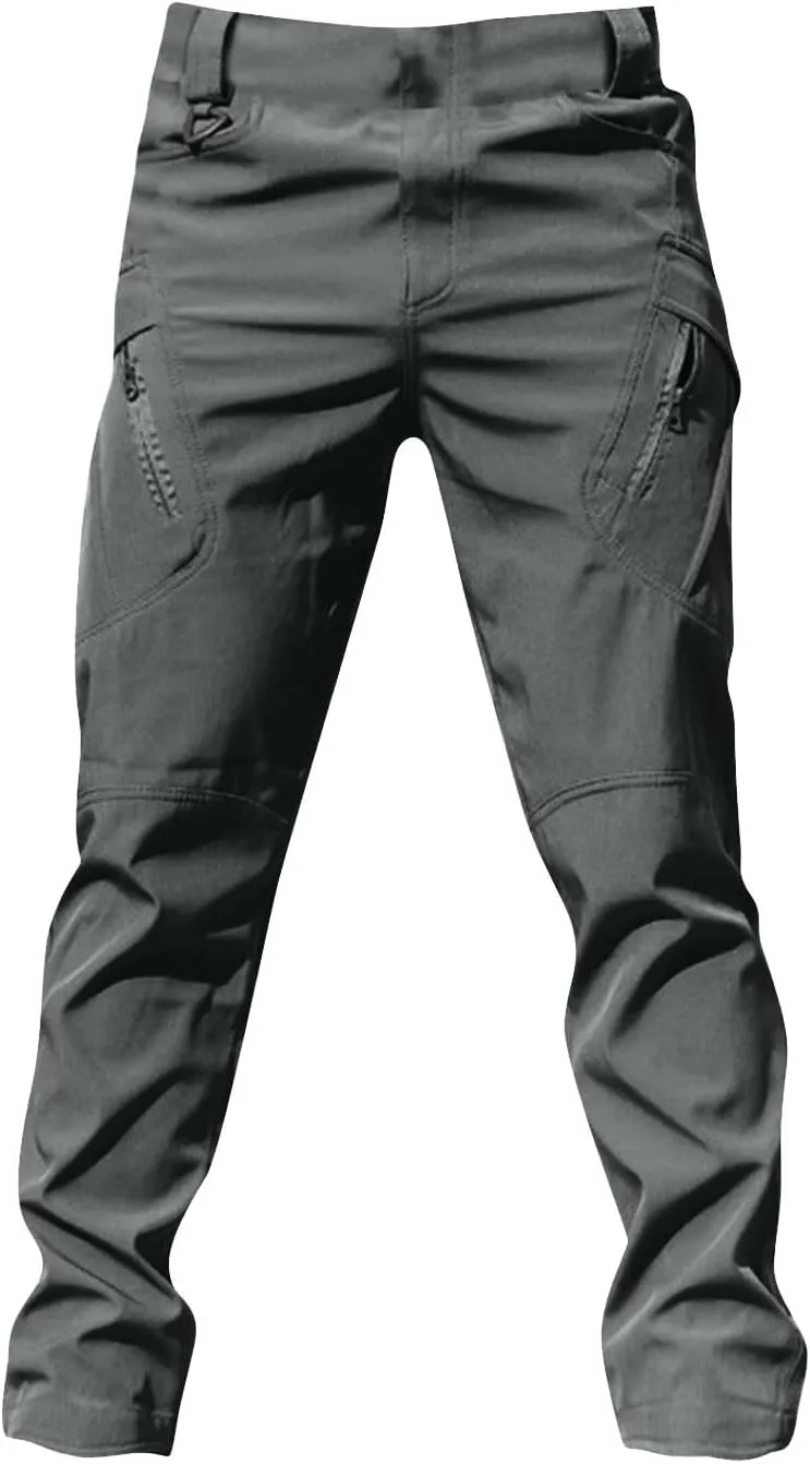 Cargo Pants Men Big and Tall Multi Pockets Jogger Pants Loose Fit Ripstop Hiking Tactic Straight Leg Trousers