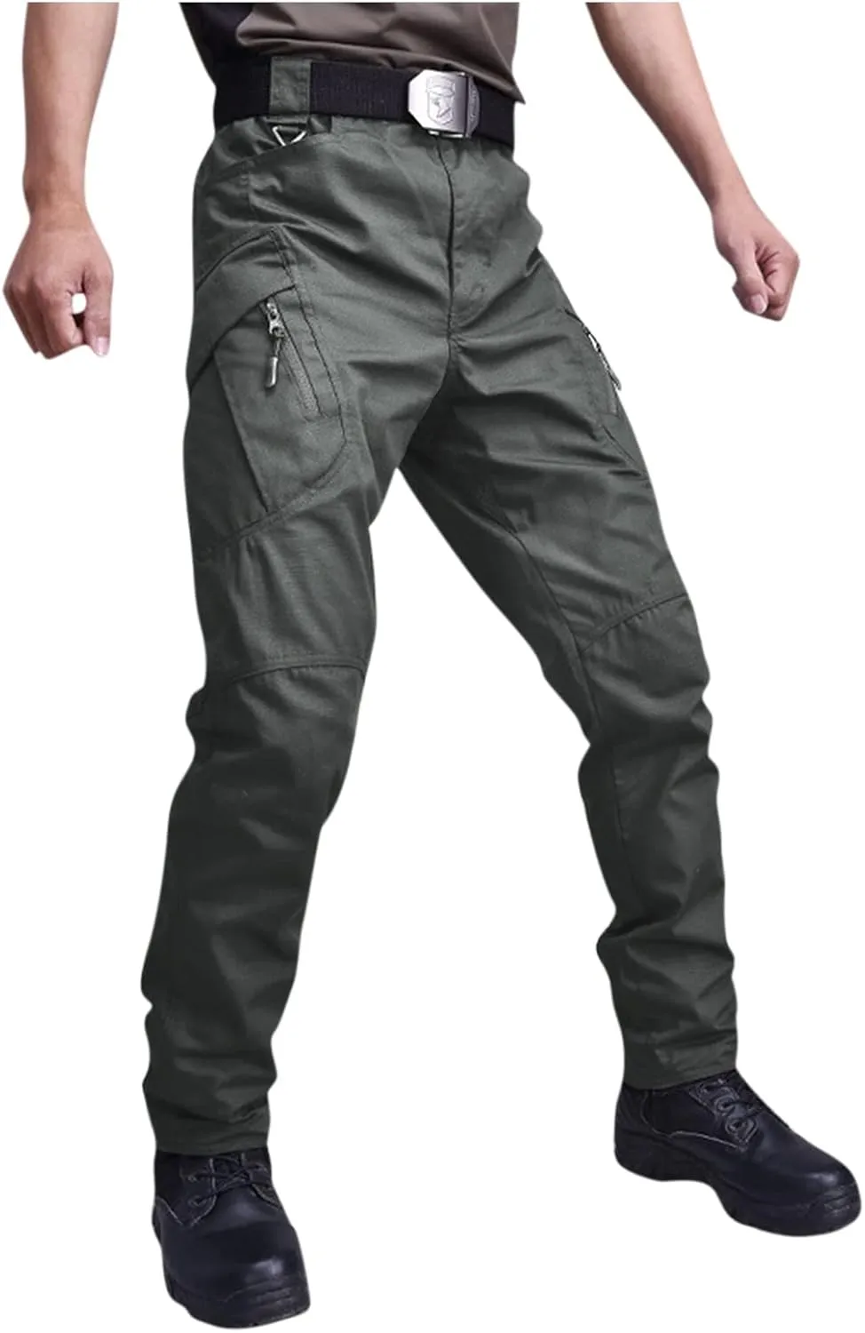 Cargo Pants Men Big and Tall Multi Pockets Jogger Pants Loose Fit Ripstop Hiking Tactic Straight Leg Trousers