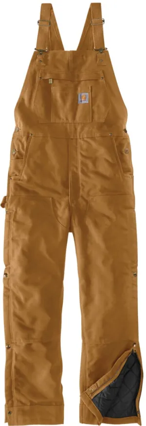 Carhartt Firm Duck Insulated BIB Pants, Brown