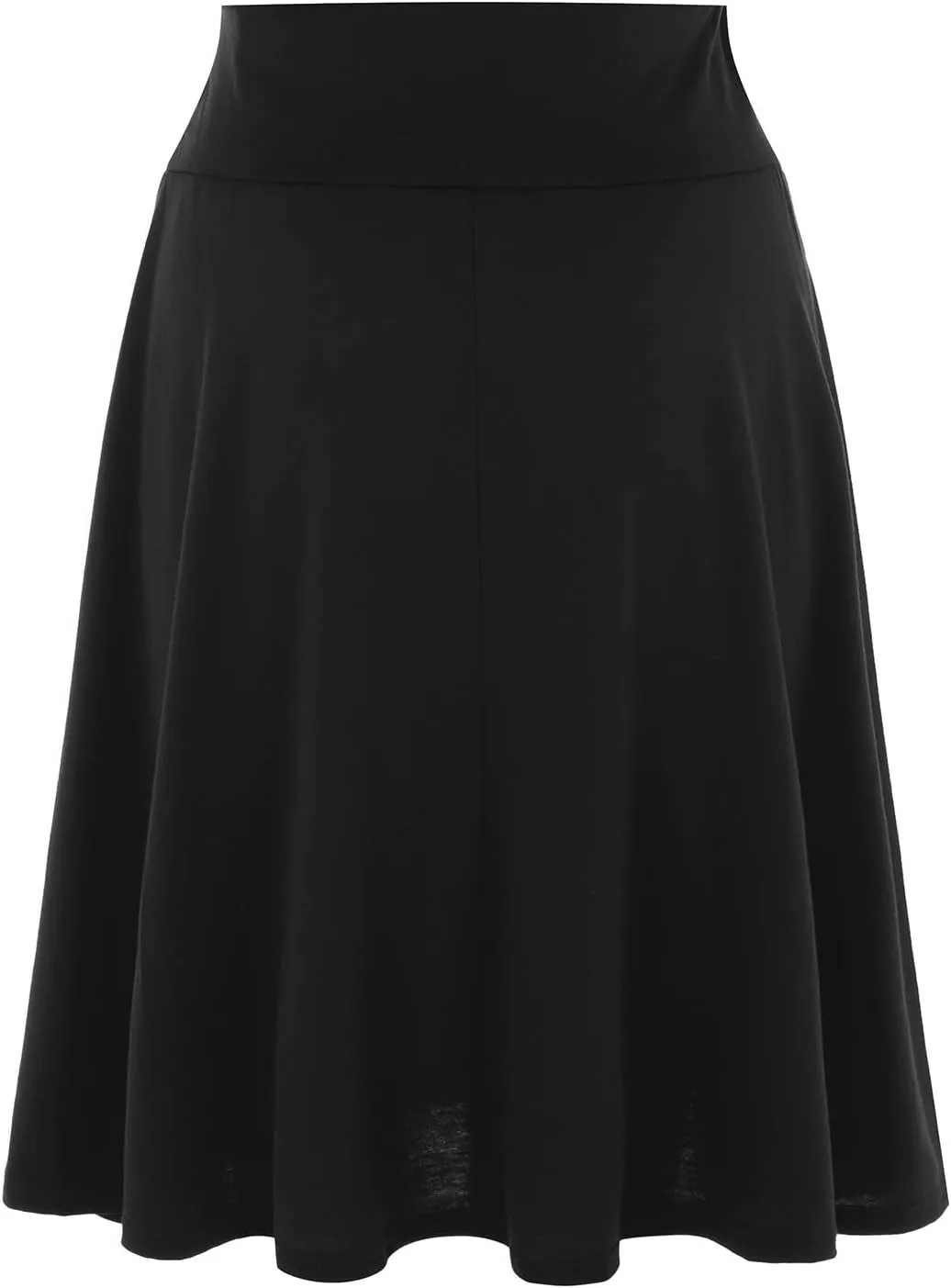 CTRLZS Pleated Skirts for Women Trendy Lightweight Flared Stretchy Midi Skater Skirt Plus Size High Waist Casual Jersey Skirt