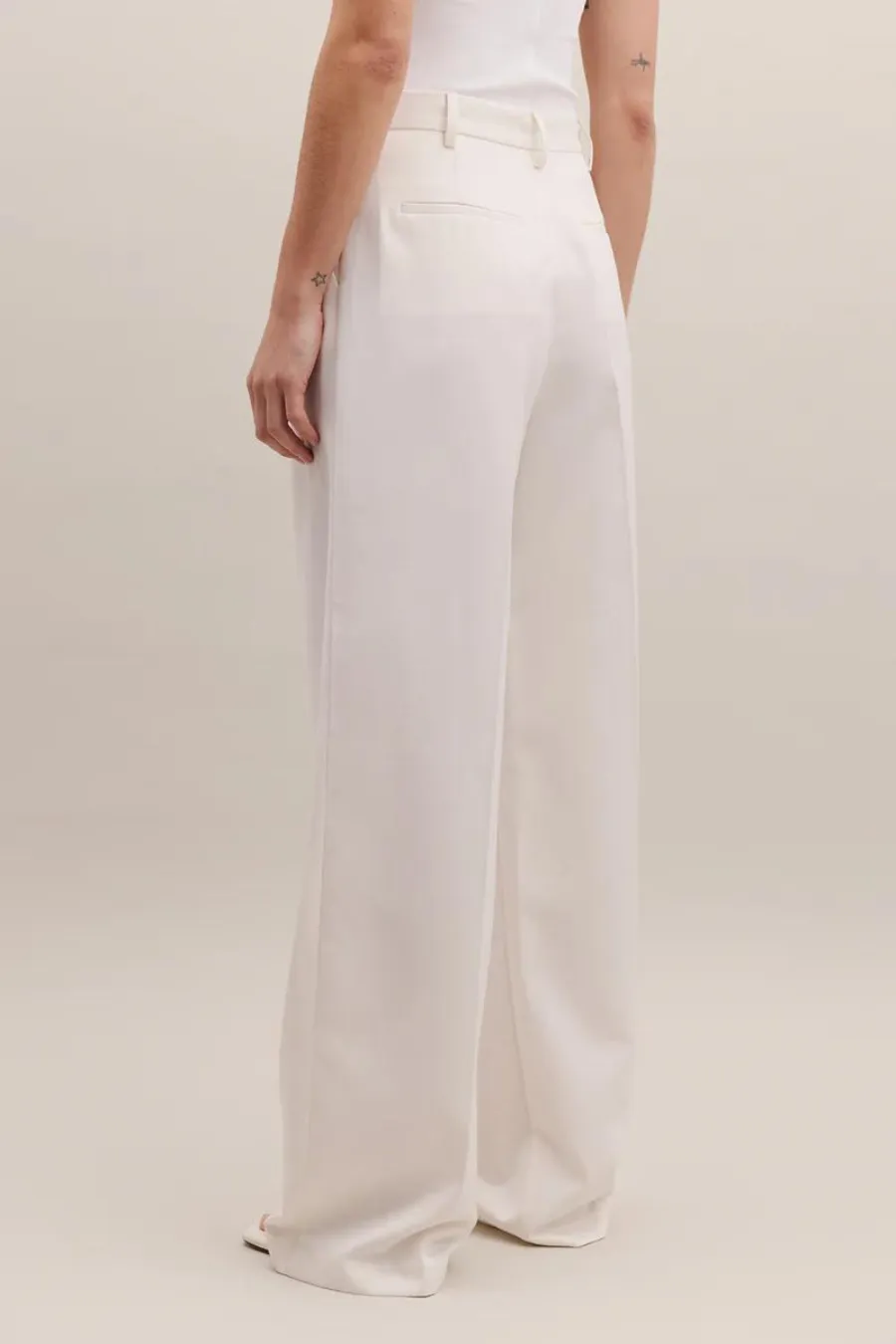 Double Pleated Trouser Ivory