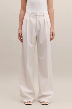 Double Pleated Trouser Ivory