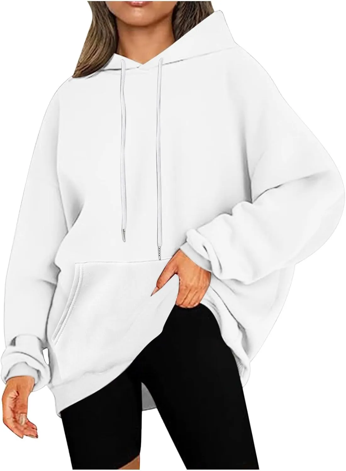 Drawstring Hoodies For Women Fall 2023 Trendy Teen Girls Long Sleeve Oversized Hooded Sweatshirt Pullover y2k Clothes