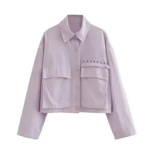 FRINGE APPLIQUES CROPPED JACKET