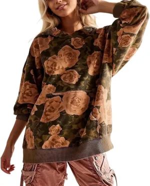 GGOOB Y2k Oversized Hoodies Women Vintage Camo Cheetach Print Hoodie Trendy Pullover Graphic Hooded Sweatshirt