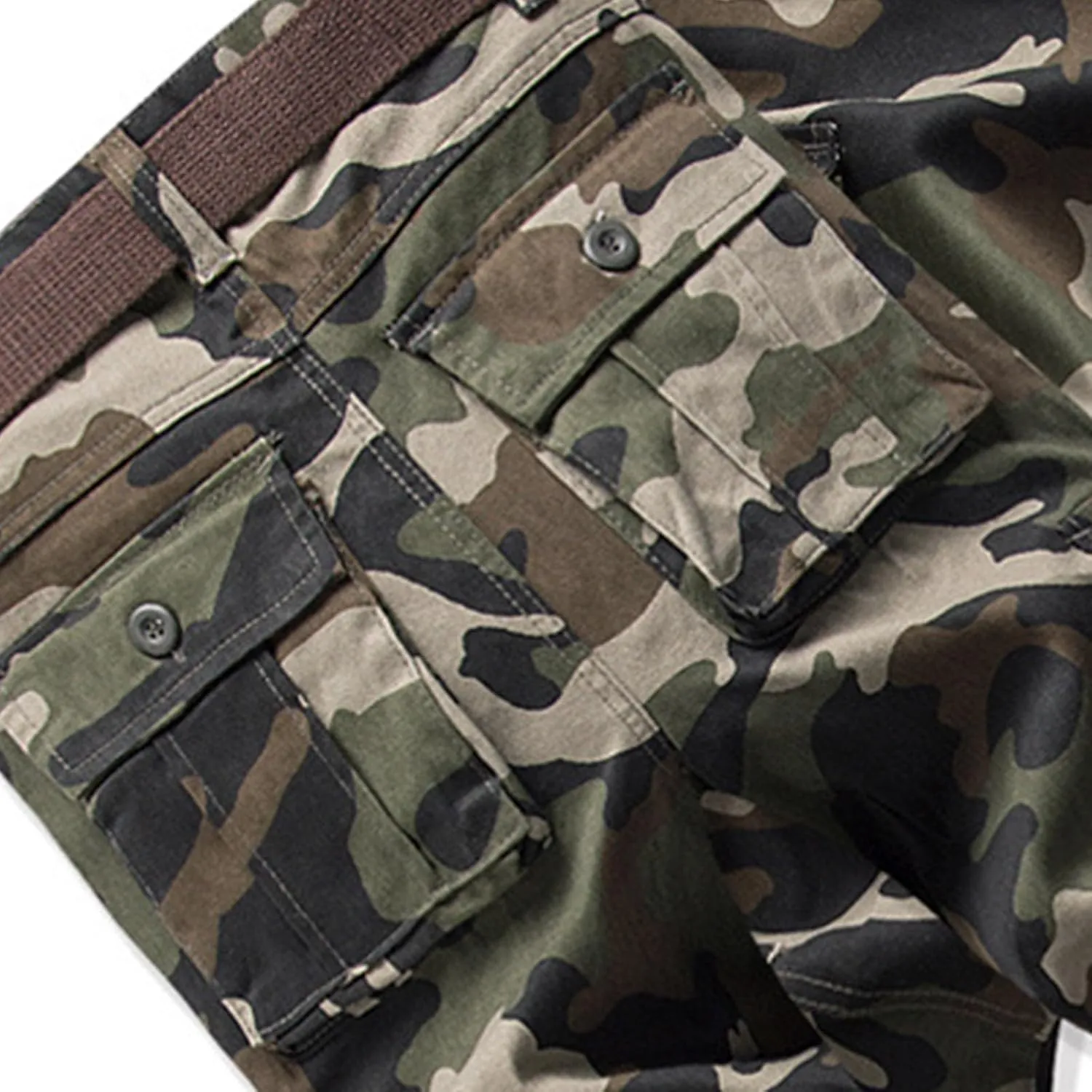 GIERIDUC Mens Hiking Stretch Pants Camouflage Tactical Pants Lightweight Cotton Outdoor Military Combat Cargo Pants Trousers