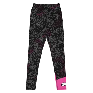 Grease Pattern High-Waisted Leggings