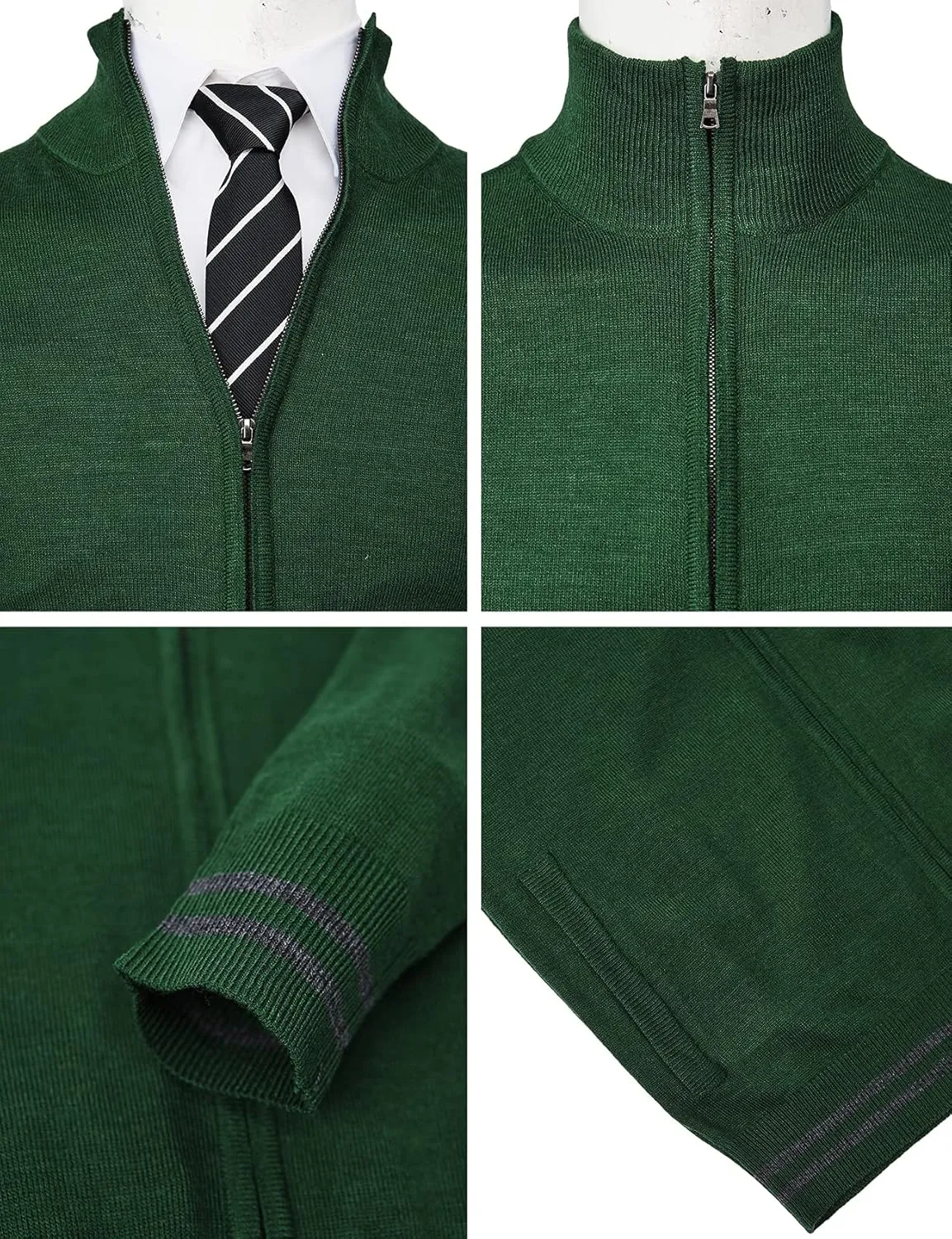 H2H Mens Casual Slim Fit Knitted Cardigan Zip-up Long Sleeve Thermal with Twisted Pattern
