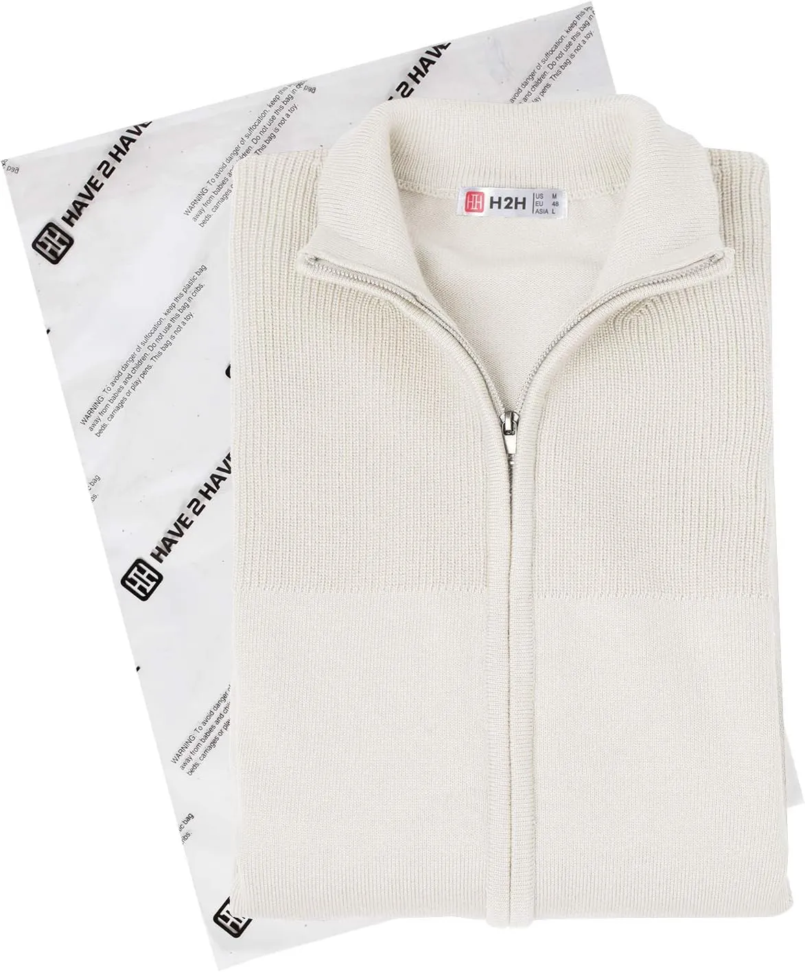H2H Mens Casual Slim Fit Knitted Cardigan Zip-up Long Sleeve Thermal with Twisted Pattern