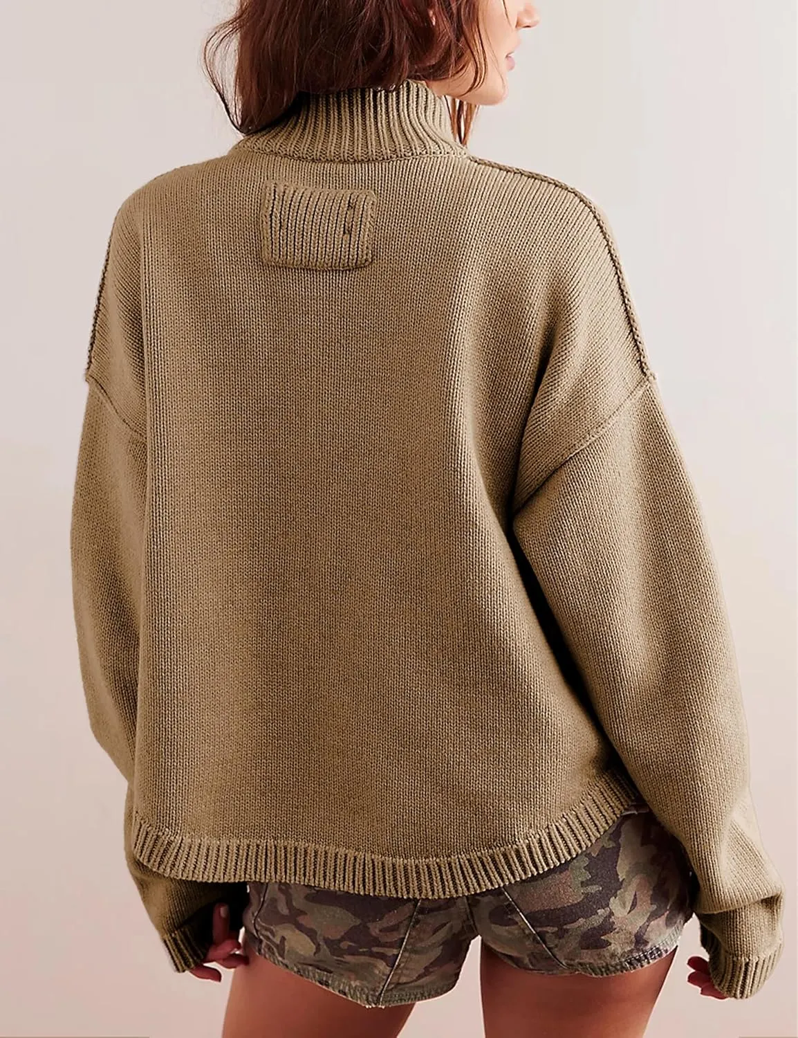 hathne Cardigan Sweaters for Women Trendy Oversized Open Front Button Short Cardigan Jackets Fall Winter