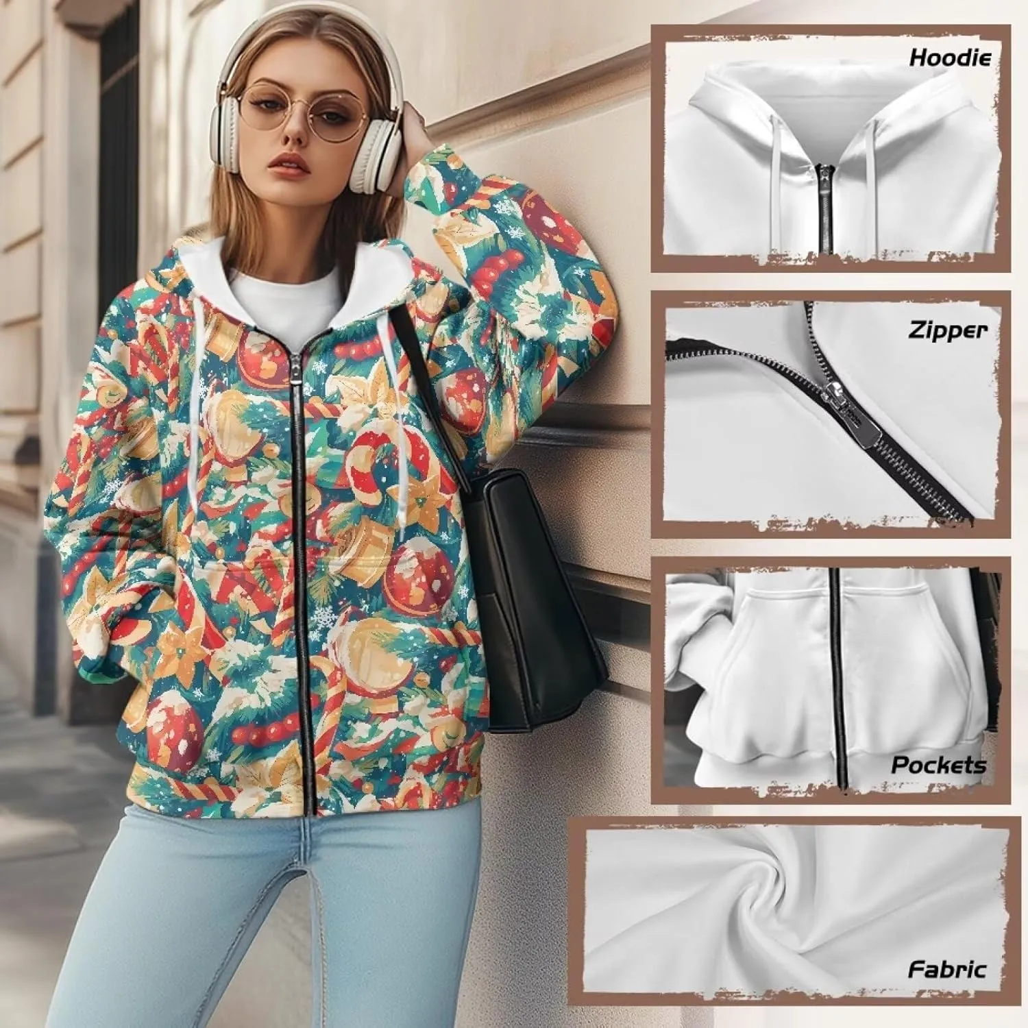 Irisjudy Roaring Tiger Women Casual Full Zip Up Hoodie Native Tribal Oversized Hoodies Purple Skull Y2K Relaxed Sweatshirts