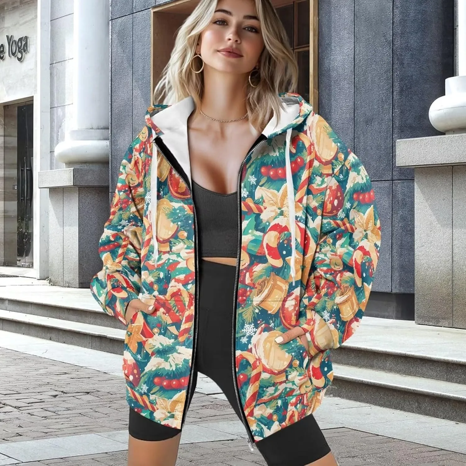 Irisjudy Roaring Tiger Women Casual Full Zip Up Hoodie Native Tribal Oversized Hoodies Purple Skull Y2K Relaxed Sweatshirts