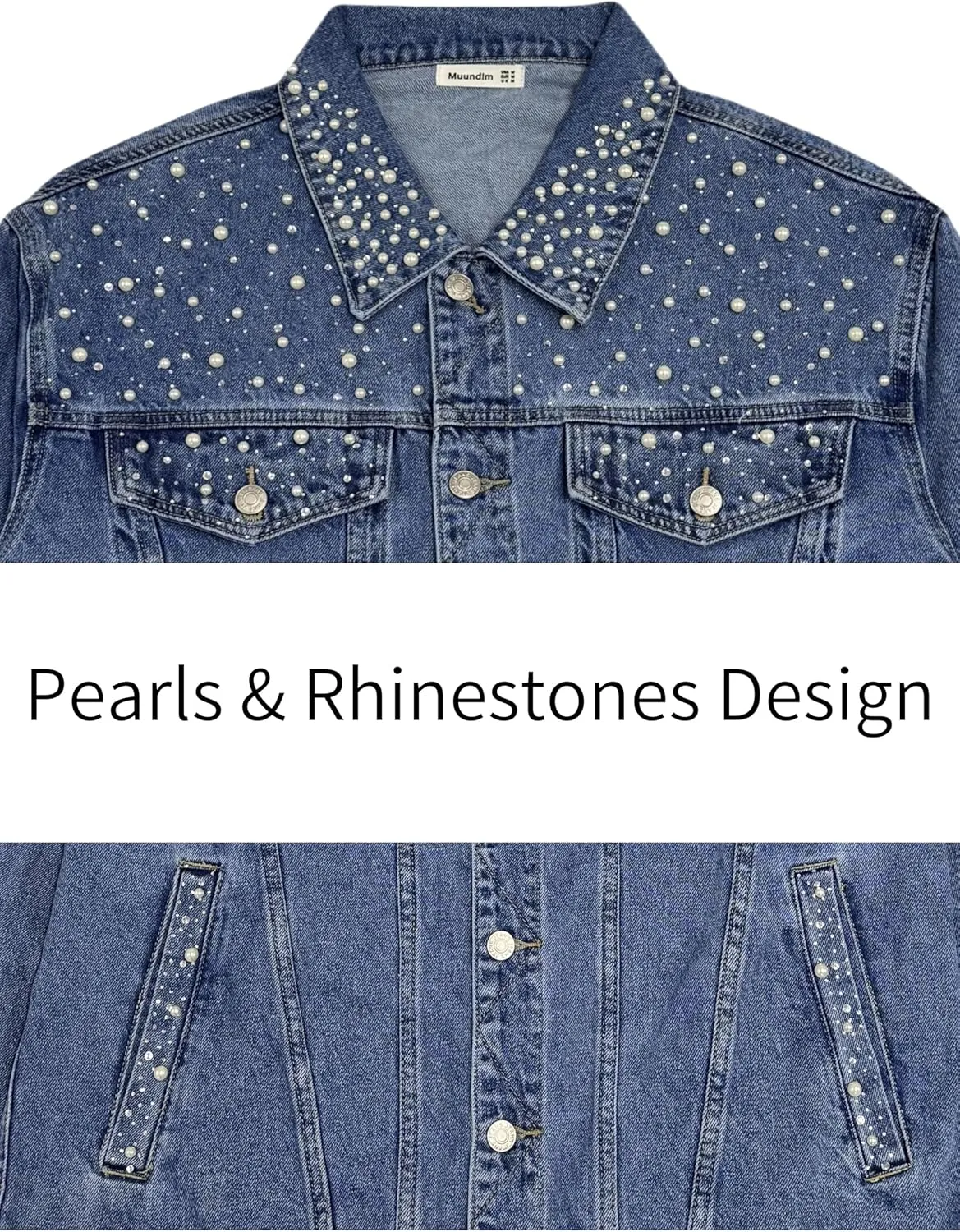 Jean Jacket for Women, Oversize Trendy Denim Jacket, Women's Loose Long Boyfriend Jean Jackets Coat