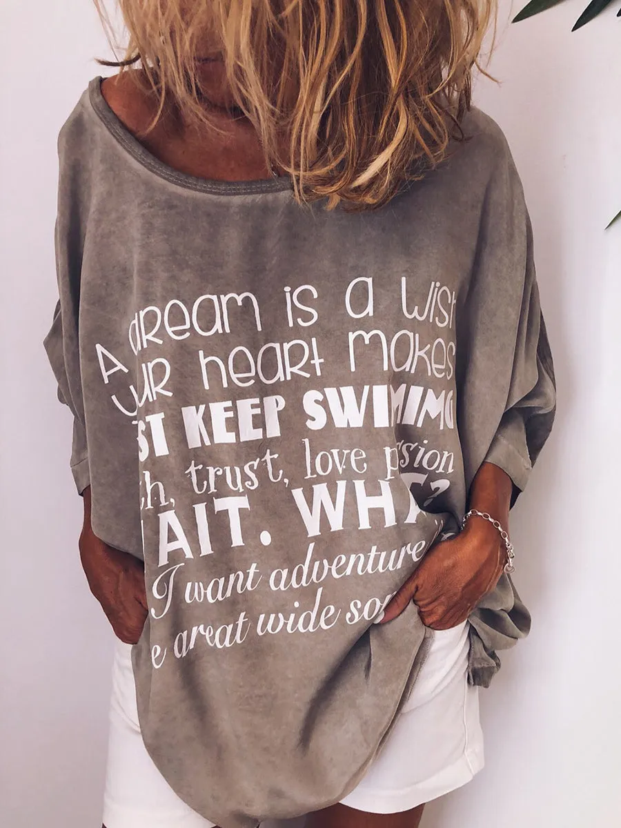 Letter Printed Casual Top