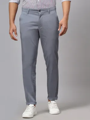 Light Grey Dobby Neo Fit Casual Trouser | Greenfibre