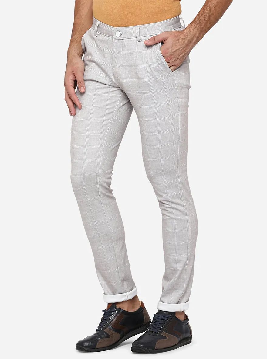 Light Grey Solid Venice Fit Casual Trouser | JadeBlue