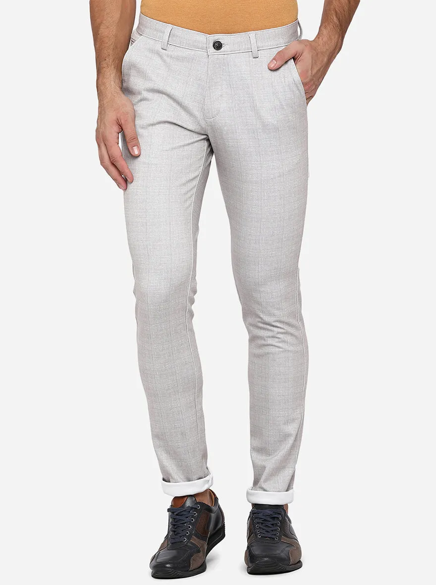 Light Grey Solid Venice Fit Casual Trouser | JadeBlue
