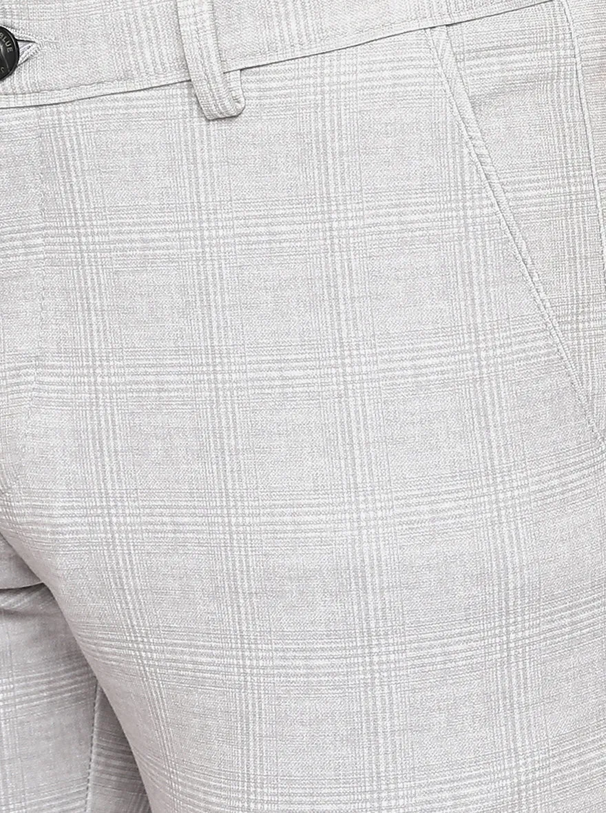Light Grey Solid Venice Fit Casual Trouser | JadeBlue