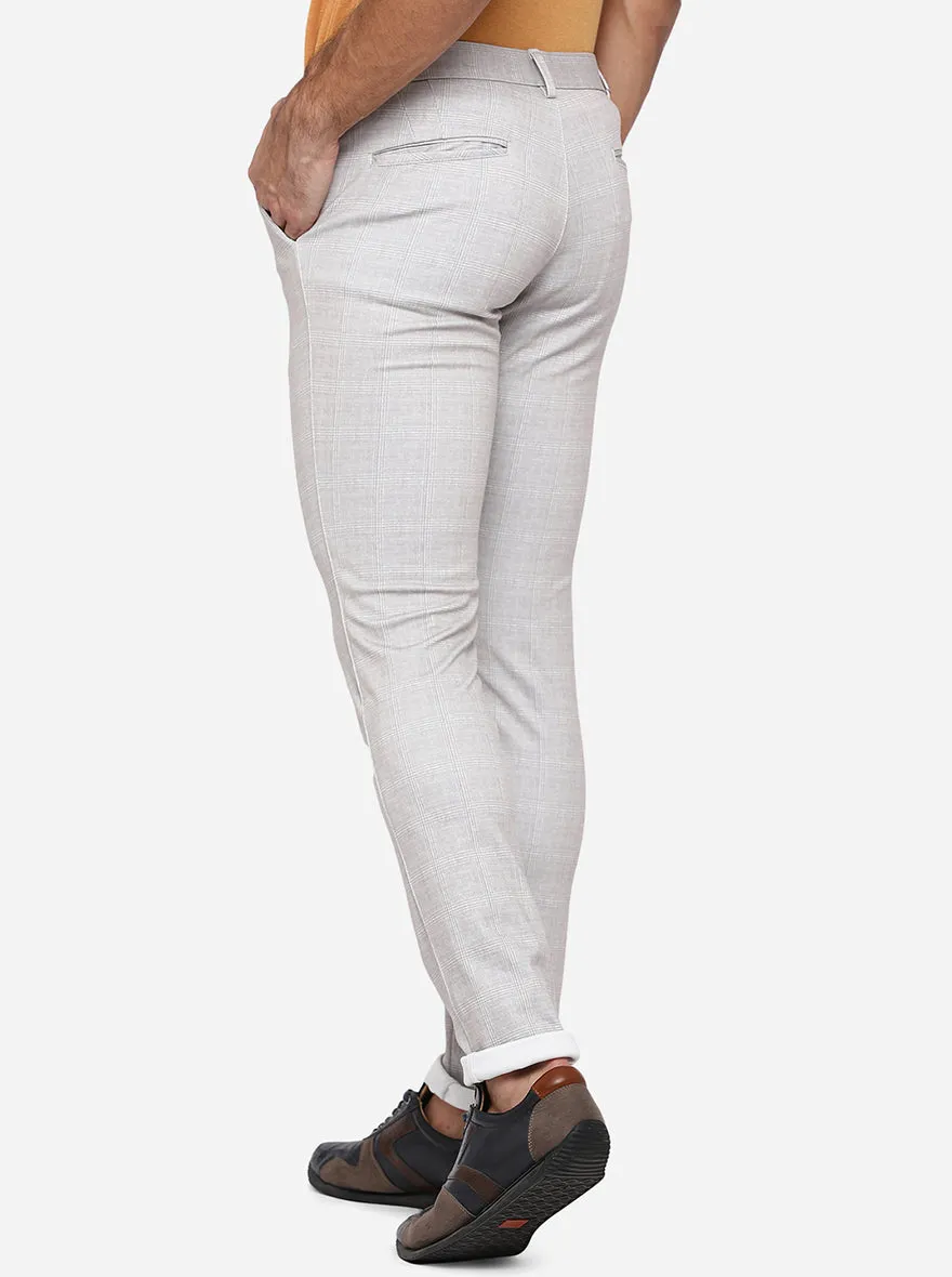 Light Grey Solid Venice Fit Casual Trouser | JadeBlue