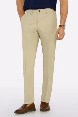 Light Khaki Smart Fit Cotton Trouser
