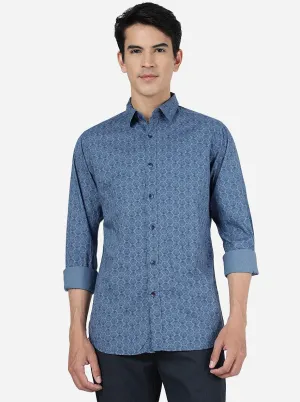 Light Navy Blue Printed Slim Fit Casual Shirt | JadeBlue Light Navy Blue Printed Slim Fit Casual Shirt | JadeBlue