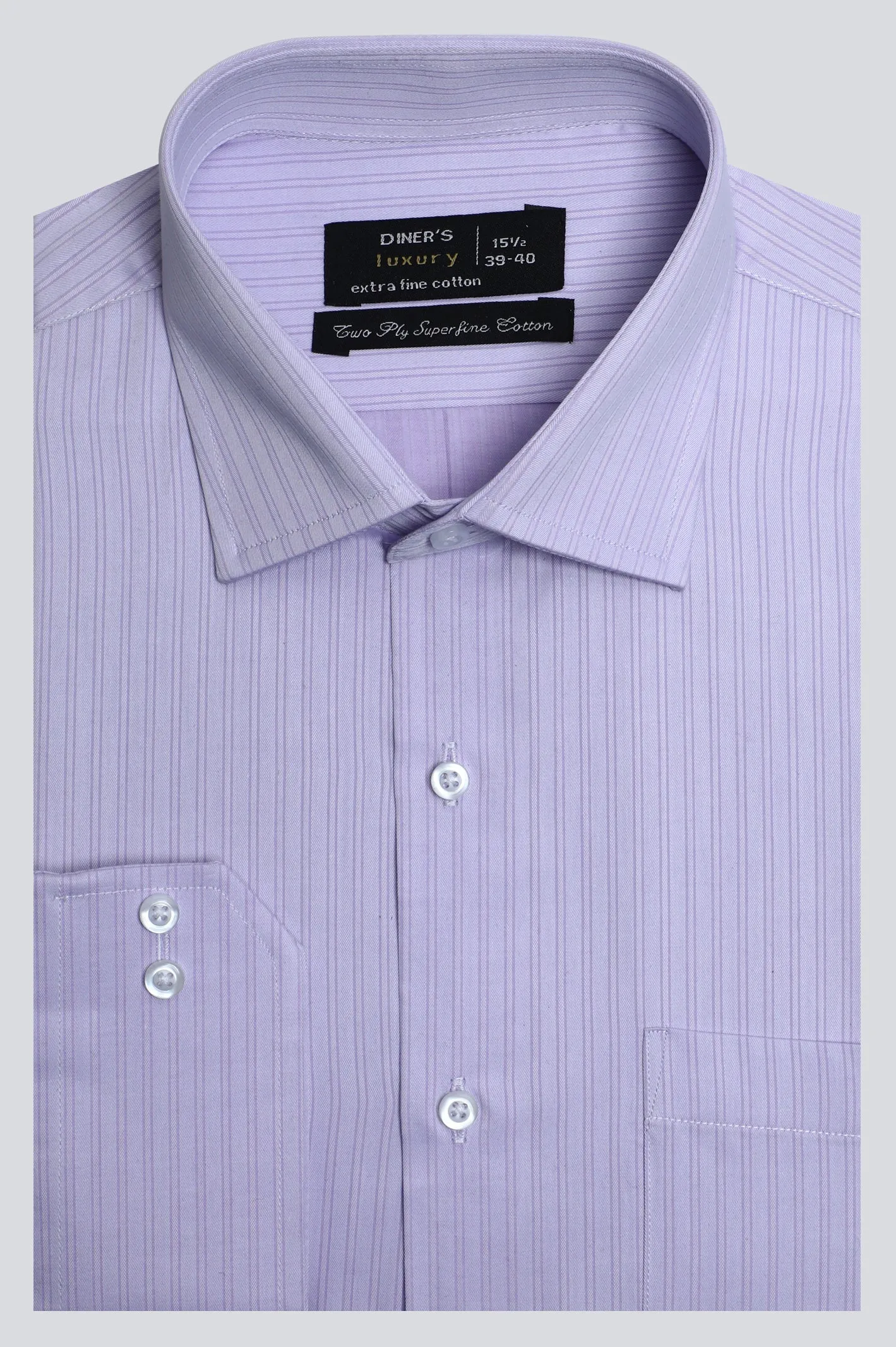 Light Purple Double Stripes Formal Shirt