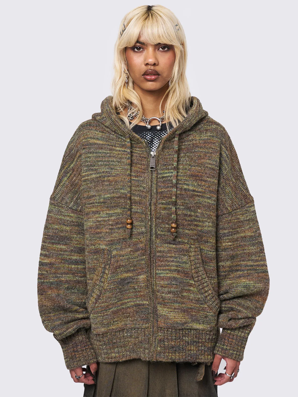 Maple Knitted Zip-Up Hoodie