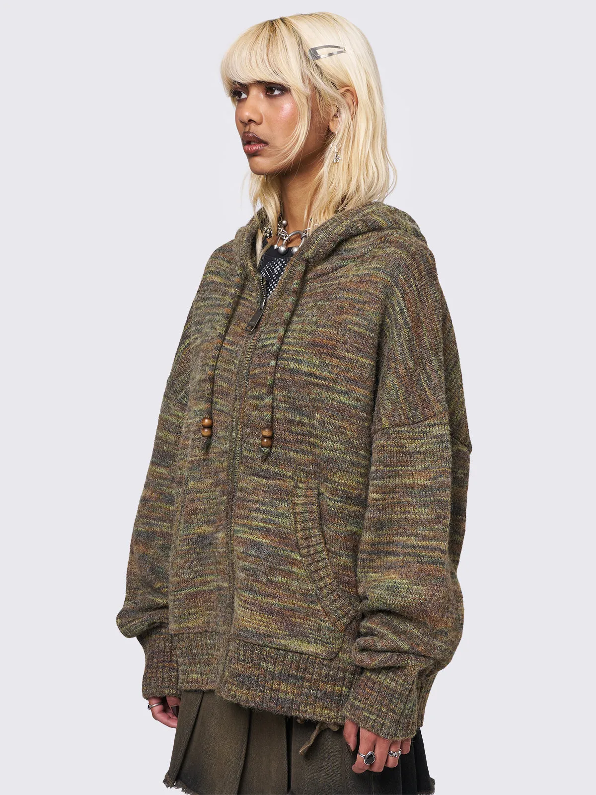 Maple Knitted Zip-Up Hoodie