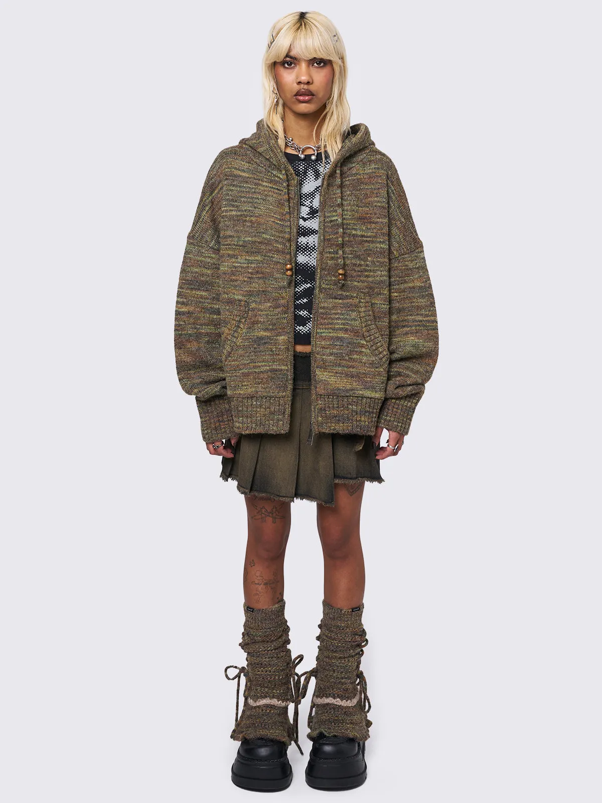 Maple Knitted Zip-Up Hoodie