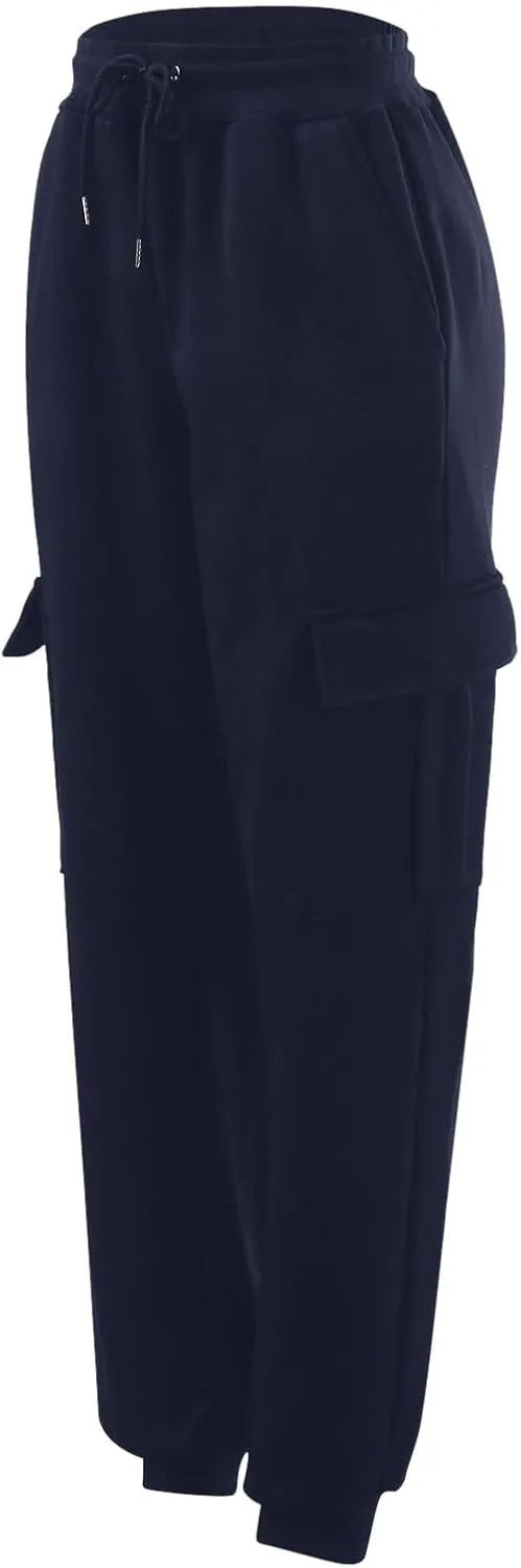 Mens Cargo Pants Elastic Waist Lightweight Cargo Sweatpants Stretch Waistband Workout Joggers Athletic Hiking Pants
