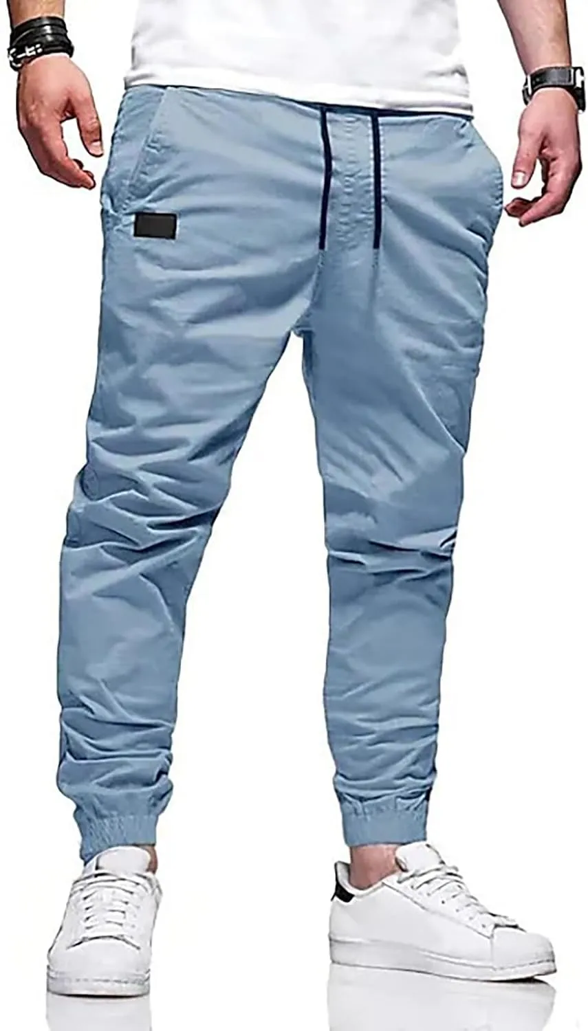 Men's Cargo Pants Hiking Pants with Pockets Jogger Pant Casual Pant Outdoor Athletic Sweatpants Drawstring Chino Pant Trouser