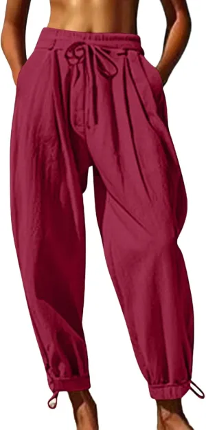 Mens Casual Pants 2025 Summer Straight-Leg Vacation Lightweight Pant Fashion Relax Fit with Pocket Plus Size Trousers