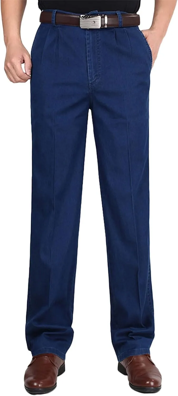 Mens Dress Pants Big and Tall Premium Wrinkle Free Flat Front Pant Relaxed Fit Trendy Casual Business Travel Trousers