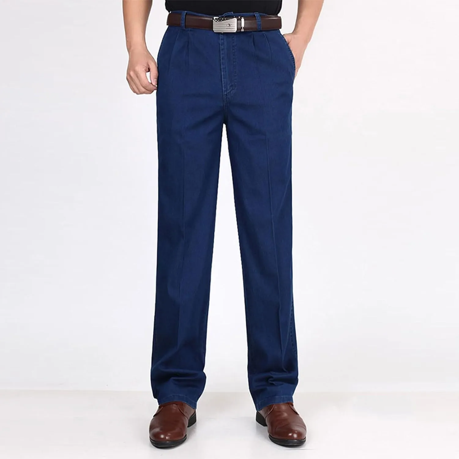 Mens Dress Pants Big and Tall Premium Wrinkle Free Flat Front Pant Relaxed Fit Trendy Casual Business Travel Trousers