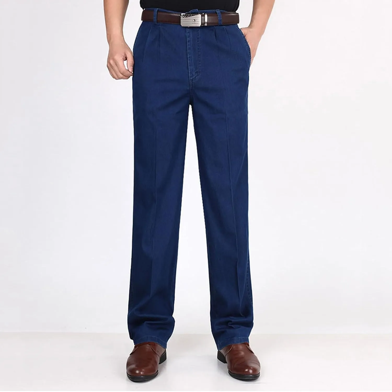 Mens Dress Pants Big and Tall Premium Wrinkle Free Flat Front Pant Relaxed Fit Trendy Casual Business Travel Trousers