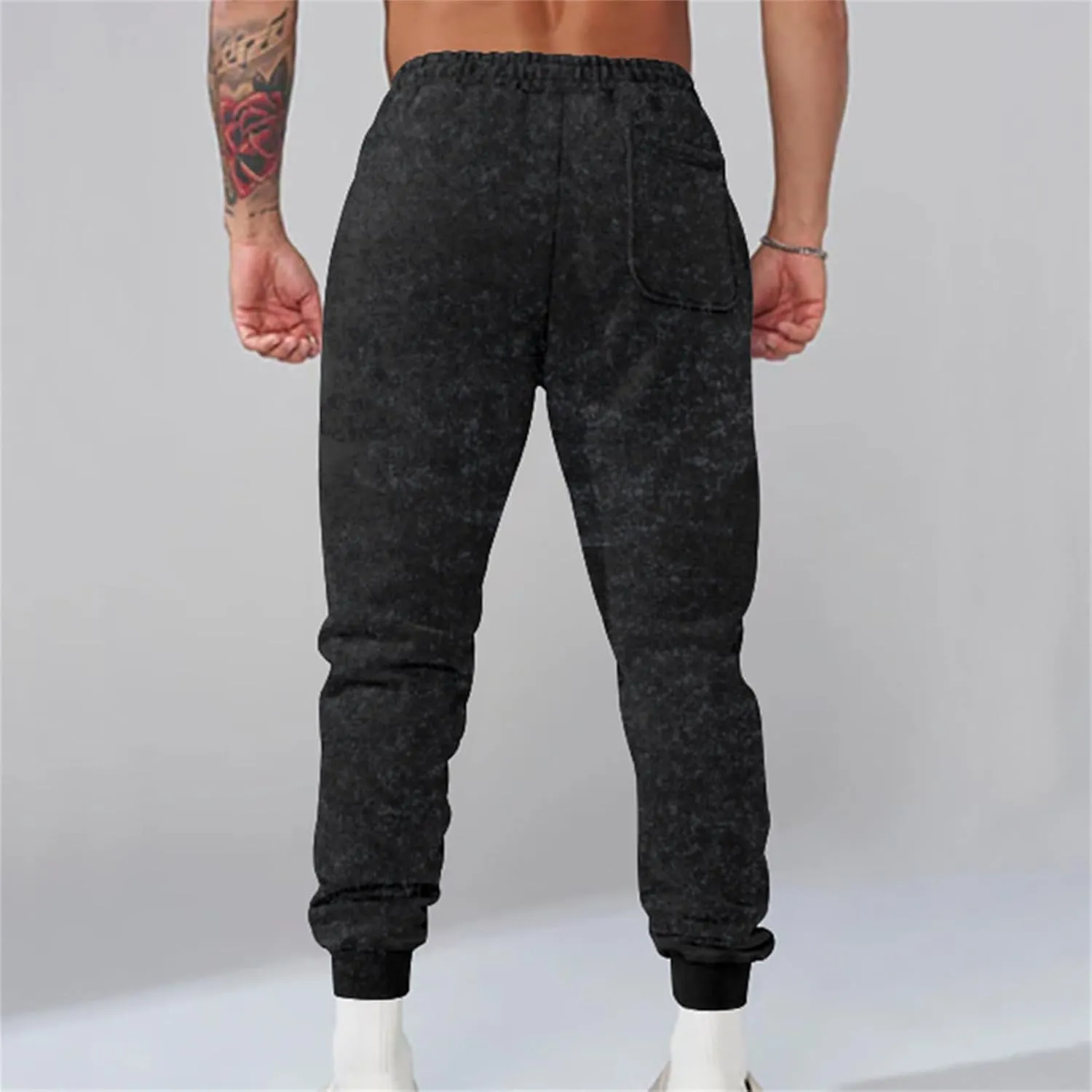 Mens Fleece Hiking Sweatpants Slim Stretchy Track Pants with Drawstring Closure for Casual Sports Athletic Jogging Activities