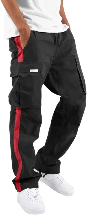 Mens Hiking Outdoor Recreation Pants Fleece Sweatpants Men's Casual Cargo Sweatpants with Pockets Long Openleg Track