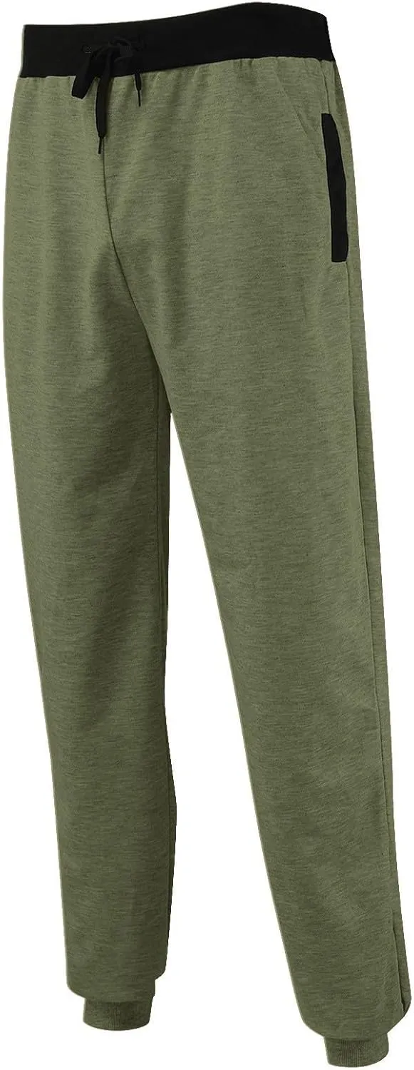 Men's Linen Pants Drawstring Elastic Waist Spring Long Casual Loose Summer Beach Yoga Cotton Golf Jogger Trousers