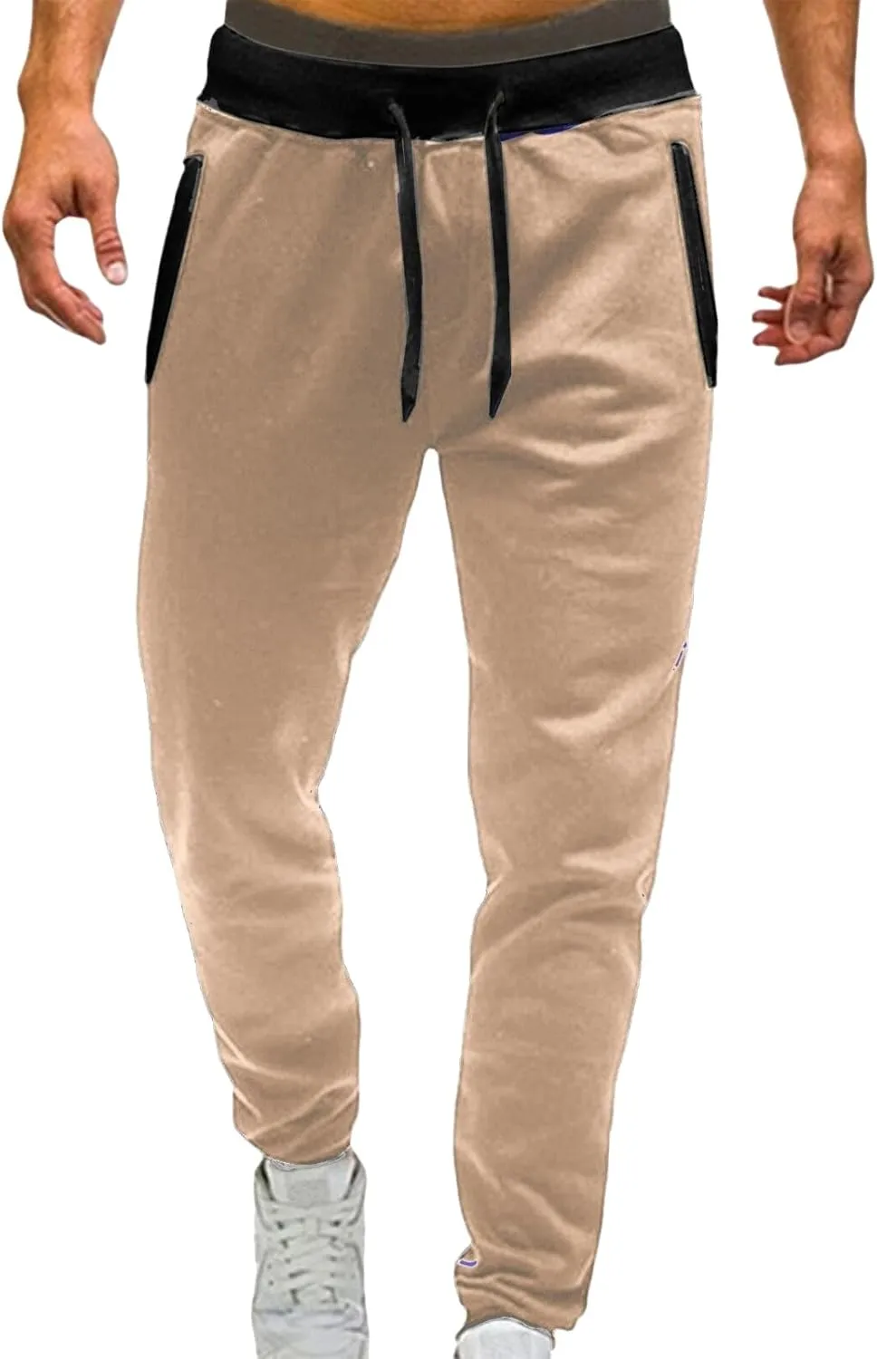 Men's Linen Pants Drawstring Elastic Waist Spring Long Casual Loose Summer Beach Yoga Cotton Golf Jogger Trousers